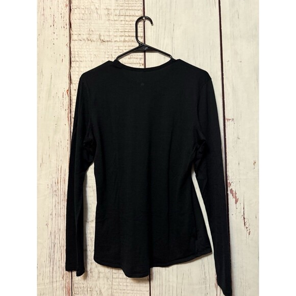 Segments 100% Merino Wool Long Sleeve Knit Basic Top Crew Tee Black Size Medium - Picture 2 of 8